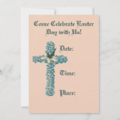 ブルーフラワークロスイースター招待状 招待状 (裏面)