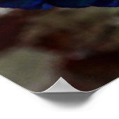 ブルーフラワークローズアップ写真 ポスター (角)