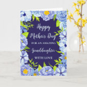 ブルーフラワーグランドドーターハッピーマザーズデイ カード (黄色い花)