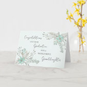 ブルーフラワーグランドドーター卒業 カード (黄色い花)