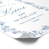 ブルーフラワーグレースビクトリアン華美ブライダルシャワー ポスター (角)