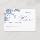 ブルーフラワーゲームカードの数を推測するキス 名刺 (正面)