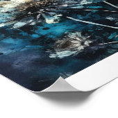 ブルーフラワーサマーシアノタイプ ポスター (角)