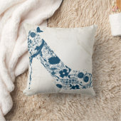 ブルーフラワーシューアメリカンMoJo枕 クッション (ブランケット)