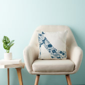 ブルーフラワーシューアメリカンMoJo枕 クッション (椅子)