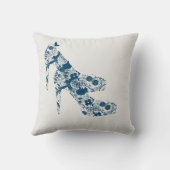 ブルーフラワーシューアメリカンMoJo枕 クッション (裏面)