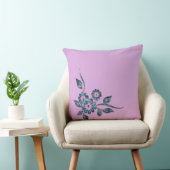 ブルーフラワーシルバージュエリー装飾オーナメント クッション (椅子)