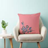 ブルーフラワーシルバージュエリー装飾オーナメント クッション (椅子)