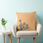 ブルーフラワーシルバージュエリー装飾オーナメント クッション (椅子)