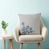 ブルーフラワーシルバージュエリー装飾オーナメント クッション (椅子)