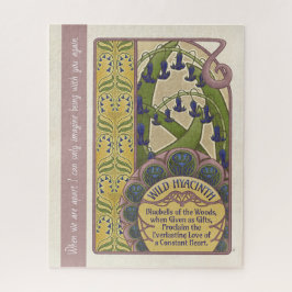 ブルーフラワーズアールヌーボースタイルパズル ジグソーパズル