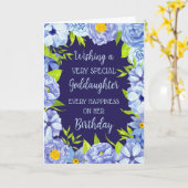 ブルーフラワーズゴド娘誕生日カード カード (黄色い花)