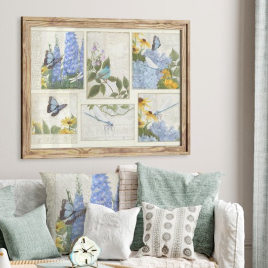 ブルーフラワーズサンフラワーズドラゴンフライ 薄葉紙