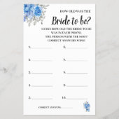 ブルーフラワーズシャワーゲームカードは何歳でしたか？ チラシ (正面)