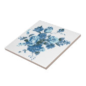 ブルーフラワーズスケッチアートコレクションヴィンテージ- タイル (側面)