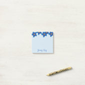 ブルーフラワーズスケッチスケッチノート ポストイット (デスク上)