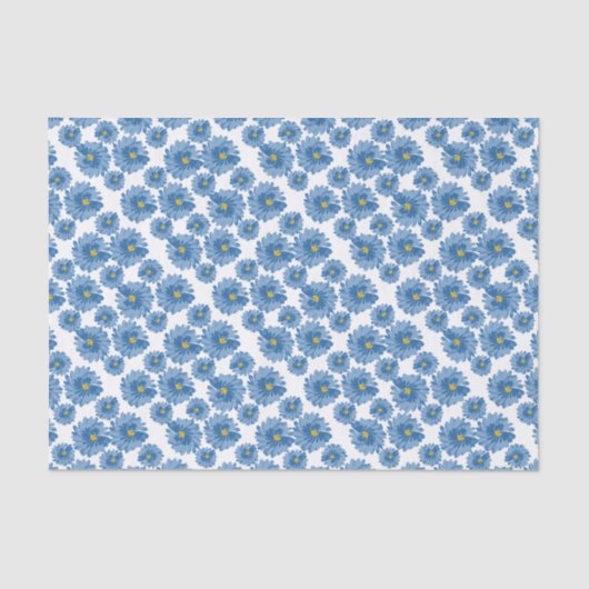 ブルーフラワーズティッシュペーパー 薄葉紙 (正面)