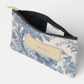 ブルーフラワーズトイレデジュイあなたの名前 アクセサリーポーチ (見開き)