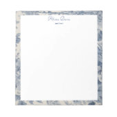 ブルーフラワーズトイレデジュイあなたの名前 ノートパッド (正面)