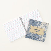 ブルーフラワーズトイレデジュイあなたの名前 ノートブック (内部)