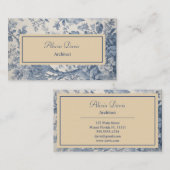 ブルーフラワーズトイレデジュイあなたの名前 名刺 (正面/裏面)