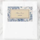 ブルーフラワーズトイレデジュイあなたの名前 長方形シール (バッグ)