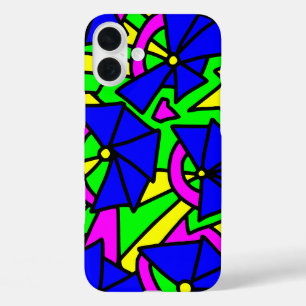 ブルーフラワーズドードルアート iPhone 16 PLUSケース
