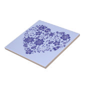 ブルーフラワーズハート-スケッチアートコレクション タイル (側面)