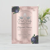 ブルーフラワーズバラ金ゴールドファーストホーリーコミュニオン 招待状 (スタンド正面)