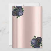 ブルーフラワーズバラ金ゴールドファーストホーリーコミュニオン 招待状 (裏面)