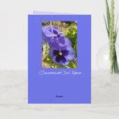 ブルーフラワーズパンジーフローラフォト誕生日カード カード (裏面)