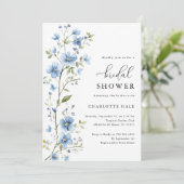 ブルーフラワーズボタニカルウォーターブライダルシャワー 招待状 (スタンド正面)