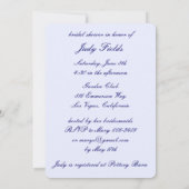 ブルーフラワーズメイソンジャースブライダルシャワー招待 招待状 (裏面)