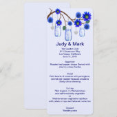 ブルーフラワーズメイソンジャースメニューカード メニュー (正面/裏面)