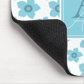 ブルーフラワーズモノグラム マウスパッド (コーナー)