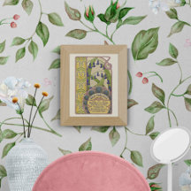 ブルーフラワーズヴィンテージアールヌーボースタイル