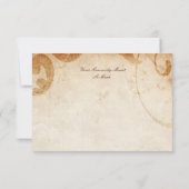 ブルーフラワーズヴィンテージ結婚式ありがとうございます ノートカード (裏面)