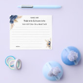 ブルーフラワーズ共有デイトナイトブライダルシャワーカード チラシ (シングル)