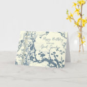 ブルーフラワーズ素晴らしおばあちゃん誕生日カード カード (黄色い花)