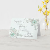 ブルーフラワーズ素晴らし祖母の卒業 カード (黄色い花)