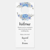 ブルーフラワーズ結婚ウェルカムドアハンガー ドアノブサイン (裏面)