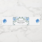 ブルーフラワーズ結婚ブライダルシャワー ペットボトルラベル (シングルラベル)