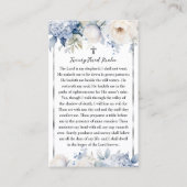 ブルーフラワーズ葬儀記念祈りの言葉フォトカード 名刺 (裏面)