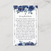 ブルーフラワーズ葬儀記念祈りの言葉フォトカード 名刺 (裏面)