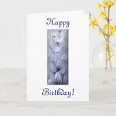 ブルーフラワーズ誕生日カード カード (黄色い花)