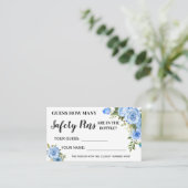 ブルーフラワーセーフティピンの数ベビーゲームカード プレイスカード (スタンド正面)