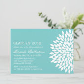 ブルーフラワーデザイン卒業発表 招待状 (スタンド正面)