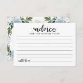 ブルーフラワーハロウィーンベビーシャワーアドバイスカード 招待状 (正面/裏面)