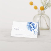 ブルーフラワーバプテスマ折り畳み座席表 プレイスカード (正面)