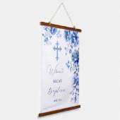 ブルーフラワーバプテスマ 吊り下げ型タペストリー (傾斜あり)